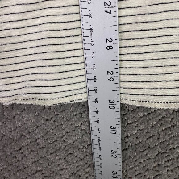 Marine Layer Henley Shirt Men's XL Ivory Black Stripe Long Sleeve - Picture 7 of 10